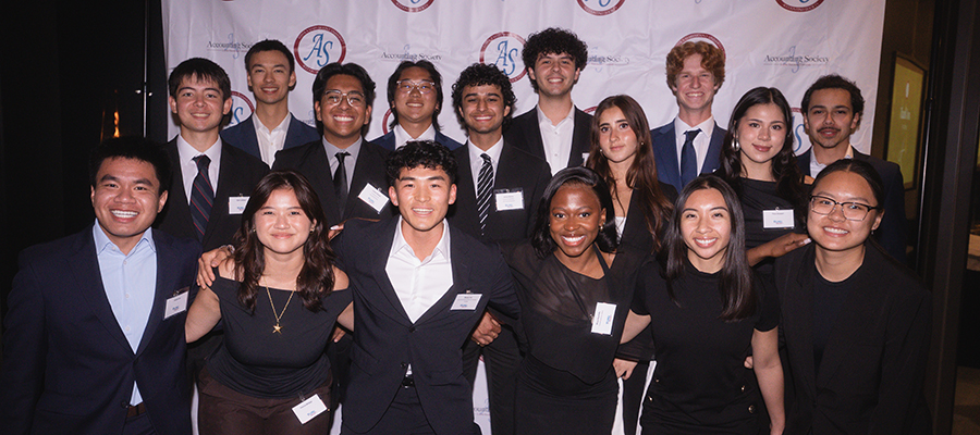Accounting Society members pose at the annual banquet